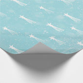 Van Meteor Stars en Kerstmis-Blauwgroen Rammenpatr Cadeaupapier (Hoek)