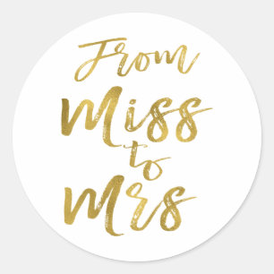 Van mevrouw tot mevrouw Vrijgezellenfeest Party Go Ronde Sticker