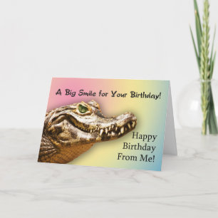 Van mij, Birthday-kaart met een lachende alligator Kaart