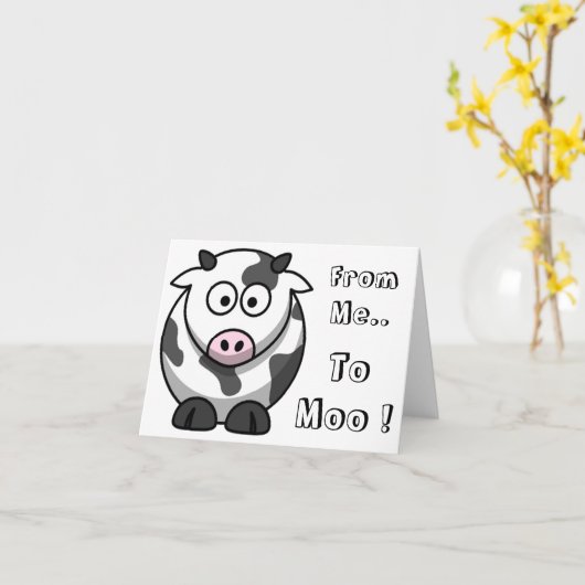 Van mij... naar Moo! Briefkaart (Gele Bloem)