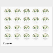 Van mijn bruiloft Elegante Witte Bloem Bruidsdouch Ronde Sticker (Vel)