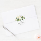 Van mijn bruiloft Elegante Witte Bloem Bruidsdouch Ronde Sticker (Envelop)