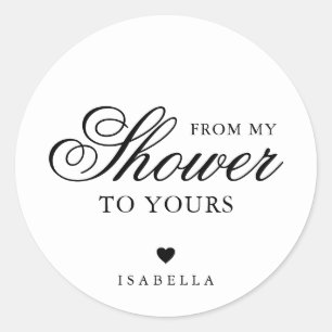 Van Mijn Bruiloftdouche Naar De Jouwe Elegante Bru Ronde Sticker