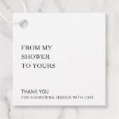 Van mijn bruiloftsfeest naar het jouwe Moderne Bru Bedankjes Labels (Voorkant)