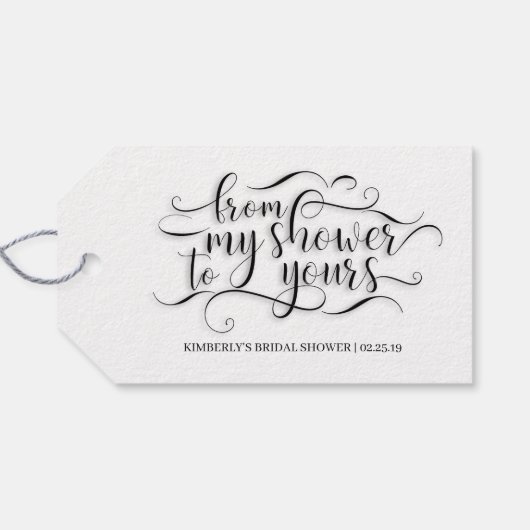 Van mijn douche naar de jouwe - Bruidsshowers Cadeaulabel (Achterkant Horizontaal)