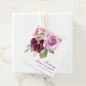 Van mijn douche naar de jouwe pruimen bloemige bru bedankjes labels (In situ)