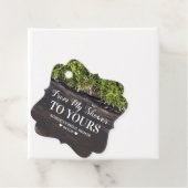 Van mijn douche naar de jouwe - rustiek mossy hout bedankjes labels (In situ)