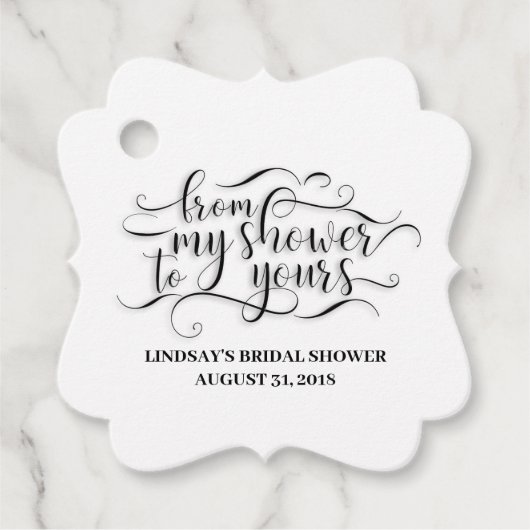 Van mijn douche tot de jouwe bedankjes labels (Voorkant)