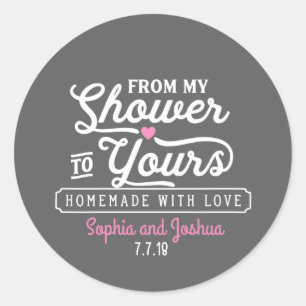 Van mijn douche tot het jouwe krijtbord ronde sticker