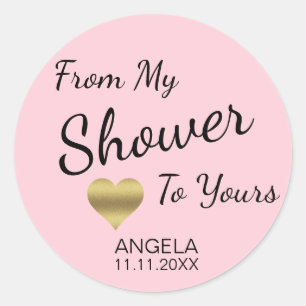 Van mijn douche tot je Vrijgezellenfeest roze Ronde Sticker