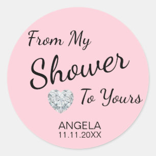 Van mijn douche tot je Vrijgezellenfeest roze Ronde Sticker