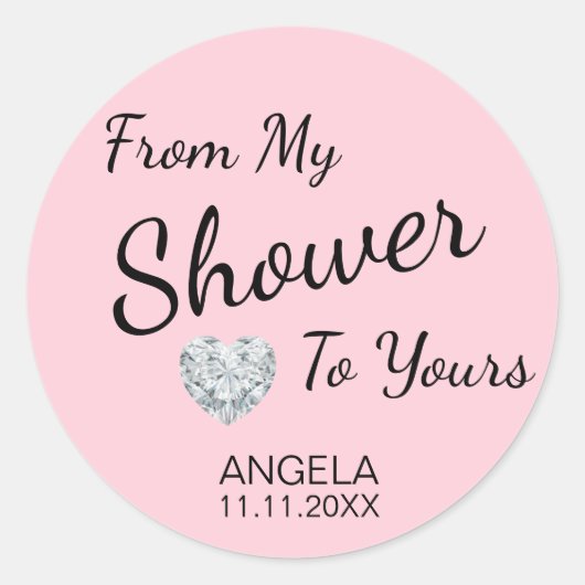 Van mijn douche tot je Vrijgezellenfeest roze Ronde Sticker (Voorkant)