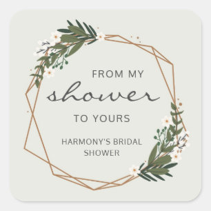 Van mijn douche tot uw geometrisch Vrijgezellenfee Vierkante Sticker