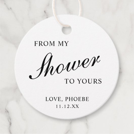 Van mijn douwer tot uw zwarte witte Vrijgezellenfe Bedankjes Labels (Voorkant)