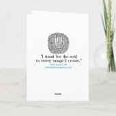 Van mijn hand naar jouw hand wenskaart (blauw) kaart (Achterkant)