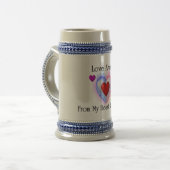 Van mijn hart tot uw 18oz Stein Bierpul (Voorkant links)
