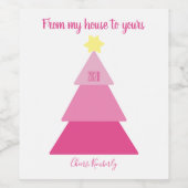 "Van mijn huis tot uw" Persoonlijke Kerstmis Wijn Etiket (Enkel label)