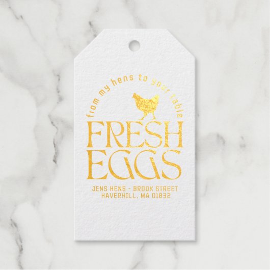 Van mijn kippen naar je tafel VERSE EIEREN kartonn Cadeaulabels (Voorkant)