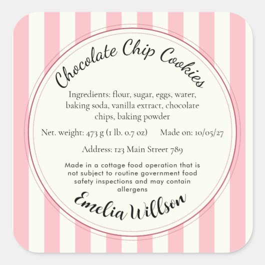 Van mijn kleine keuken Cottage Law Cookie Label (Voorkant)