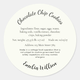 Van mijn kleine keuken Cottage Law Cookie Label