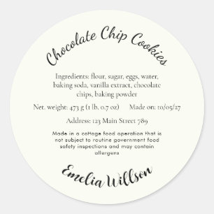 Van mijn kleine keuken Cottage Law Cookie Label