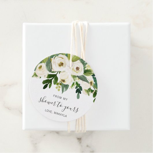 Van mijn Shower Floral Greenery White Vrijgezellen Bedankjes Labels (In situ)