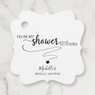 Van mijn Shower tot Yours, Modern Black en White Bedankjes Labels