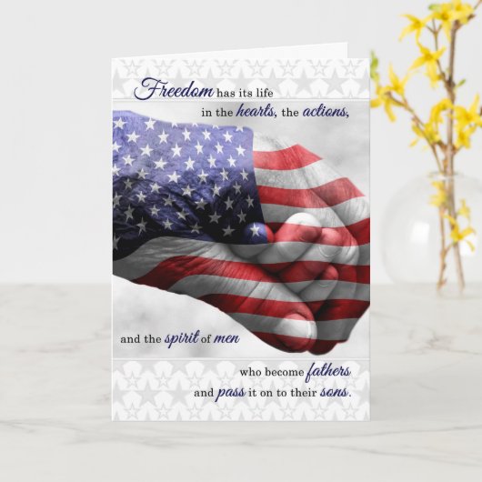 van Militaire Zoon tot pa op Vaderdag Kaart (Gele Bloem)