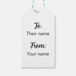 Van minimalistisch cadeaulabel