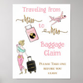 Van Miss naar Mrs Bruidsfeest Reis Favoriet Bord Poster (Voorkant)