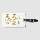 Van Miss naar Mrs Bruidsshower Feest Goud Folie Bagagelabel (Voorkant (horizontaal))