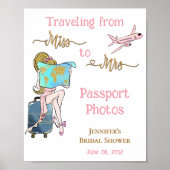 Van Miss naar Mrs Bruidsshowertje Reis Foto Bord Poster (Voorkant)
