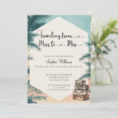 Van Miss naar Mrs Tropical vrijgezellenfeest Kaart (Staand voorkant)