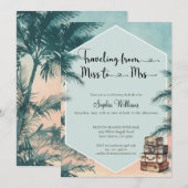 Van Miss naar Mrs Tropical vrijgezellenfeest Kaart (Voorkant / Achterkant)