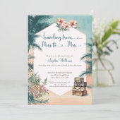 Van Miss naar Mrs Tropical vrijgezellenfeest Kaart (Staand voorkant)