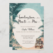 Van Miss naar Mrs Tropical vrijgezellenfeest Kaart (Voorkant / Achterkant)