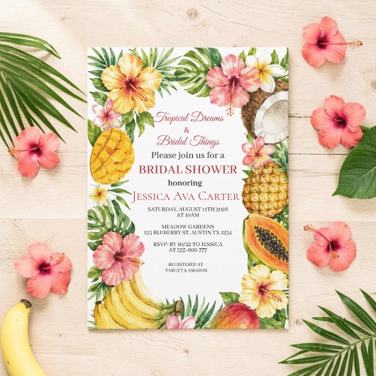 Van Miss naar Mrs Tropisch Fruit Bruidsfeest Kaart