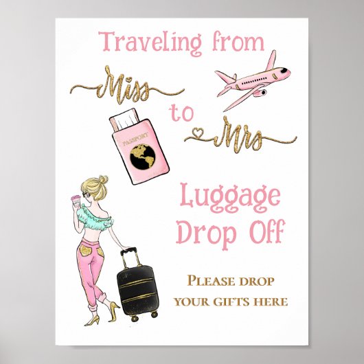 Van Miss naar Mrs Vrijgezellenfeest Reis Favor Poster (Voorkant)