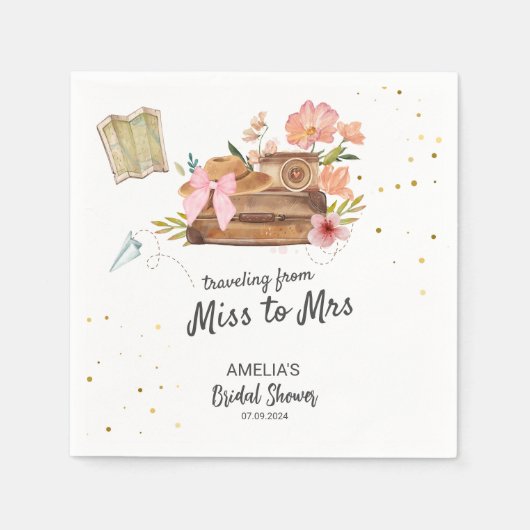 Van Miss naar Mrs  vrijgezellenfeest Servet (Voorkant)