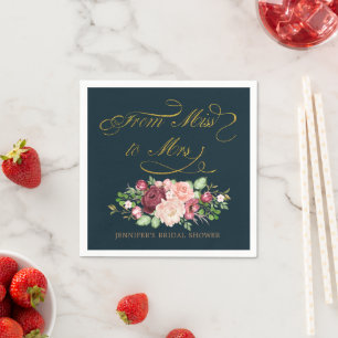 Van Miss To Mrs Bloemrijke Calligrafie Gouden Mono Servet