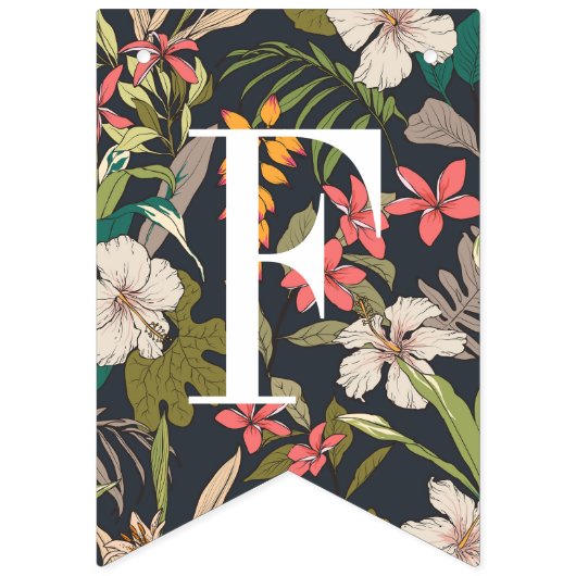 Van Miss tot Mrs. Banner Bunting Navy Tropical (Eerste vlag)