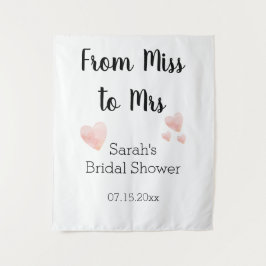 Van Miss tot Mrs Black en White Vrijgezellenfeest Wandkleed