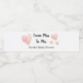 Van Miss tot Mrs Black en White Vrijgezellenfeest Waterfles Etiket (Enkel label)