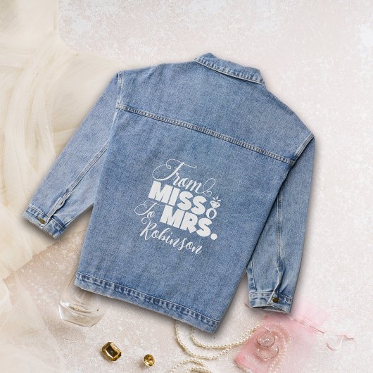 Van Miss tot Mrs Bruids Denim Jas Denim Jacket