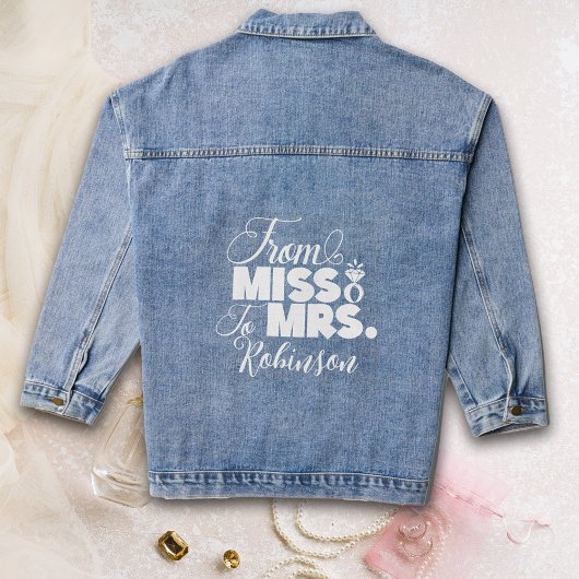 Van Miss tot Mrs Bruids Denim Jas Denim Jacket