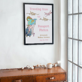 Van Miss tot Mrs Bruids douche reis fotoschild Poster