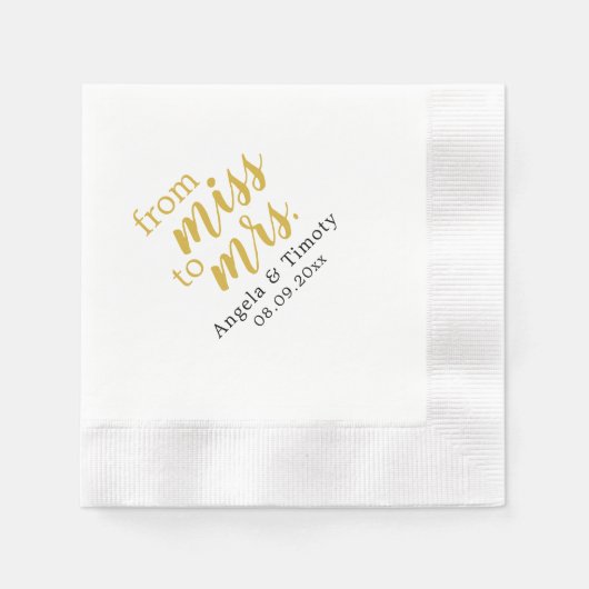 Van Miss tot Mrs bruiloft Servet (Voorkant)