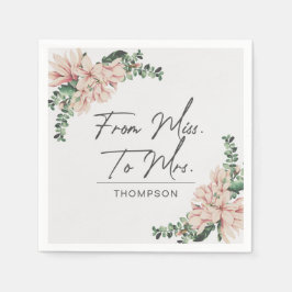 Van Miss tot Mrs Magnolia Blush Paarse Papier Servet