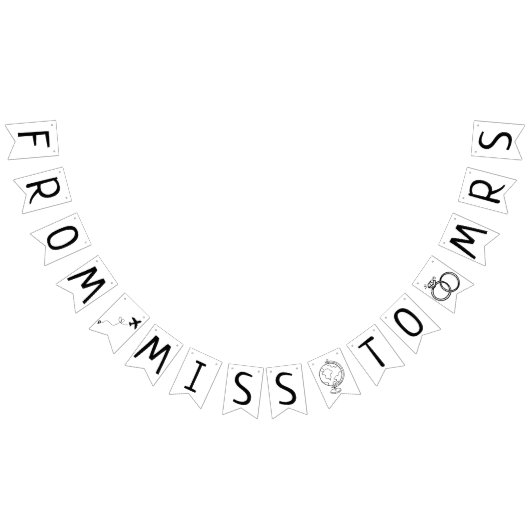 Van Miss tot Mrs Reis Thema Bruidsmeisje Shower Vlaggetjes (Alle)