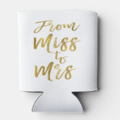 Van Miss tot Mrs Vrijgezellenfeest Gold Foil Scrip Blikjeskoeler (Achterkant)